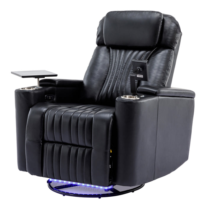 270° Power Swivel Rocker Recliner,Black