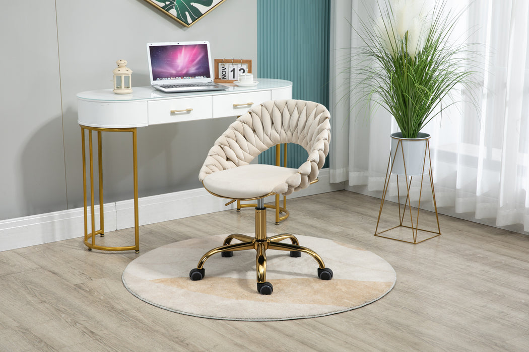 Adjustable Office Swivel Chair - Ivory