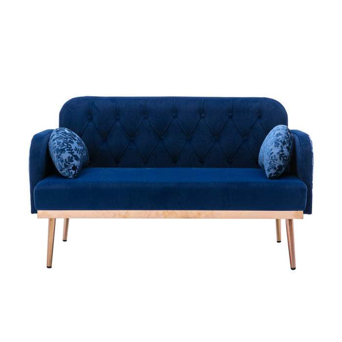 Modern Velvet  Sofa Futon - Navy