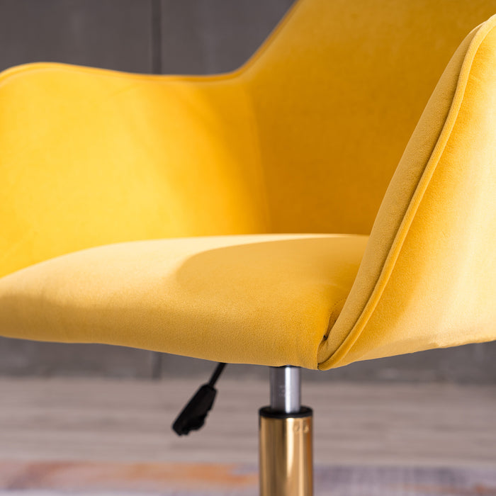 Modern VelvetHome Office Chair - Yellow