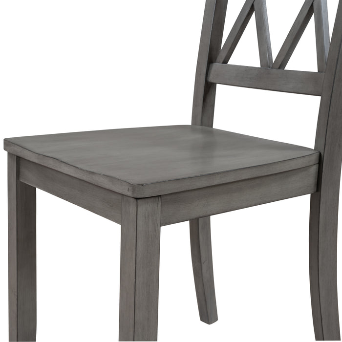 6-piece Farmhouse Rustic Dining Table set - Antique Gray wash