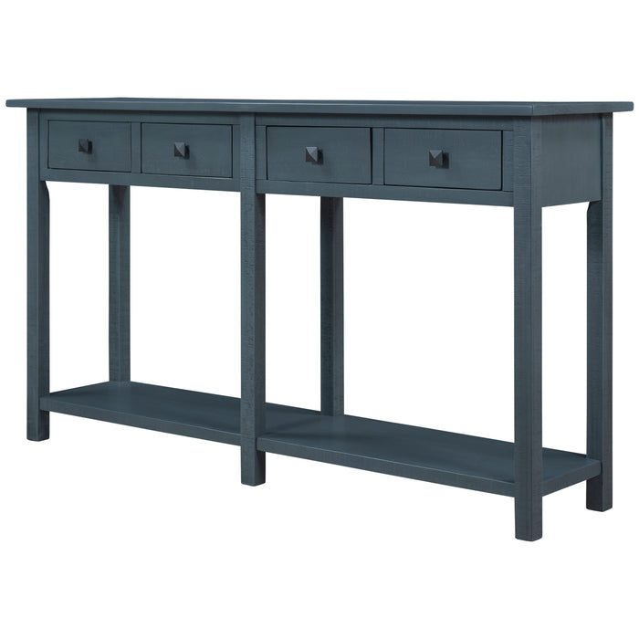 Rustic Brushed Texture Entryway Table - Antique Navy