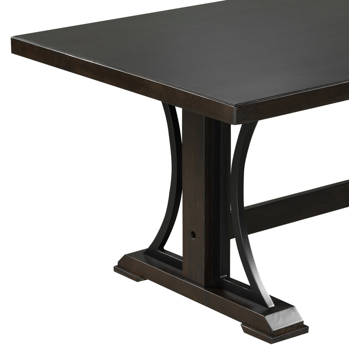 Retro Style Dining Table 78” Wood Rectangular (Espresso)