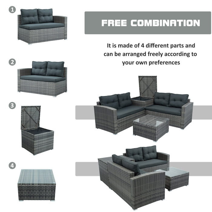 Outdoor Furniture Sofa Set with Large Storage Box