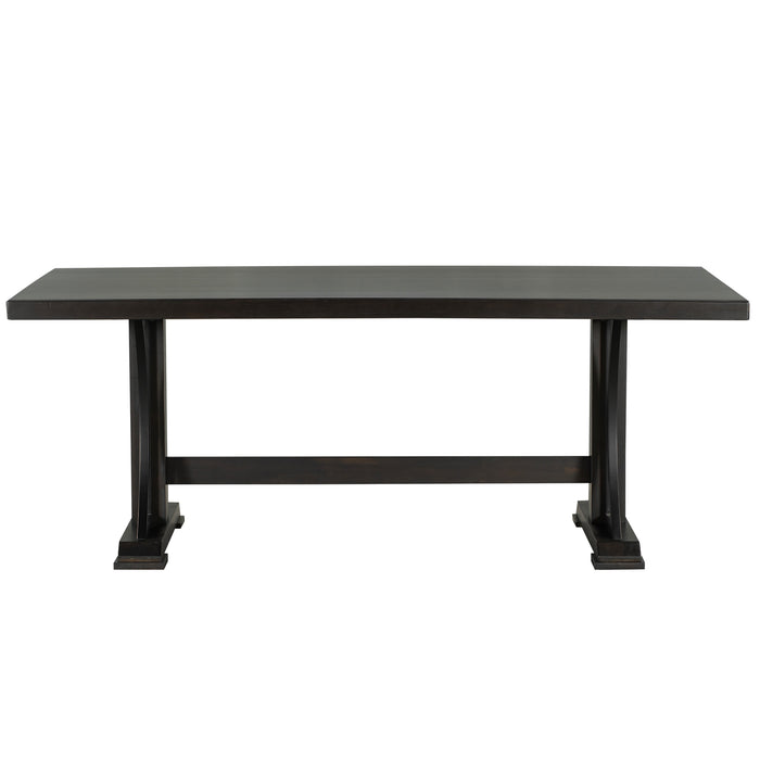 Retro Style Dining Table 78” Wood Rectangular (Espresso)