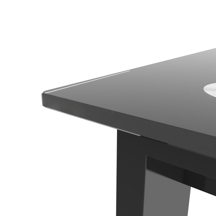 Modern tempered glass black dining table