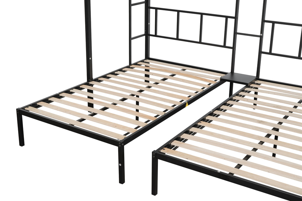 Triple twin bunk bed - Black