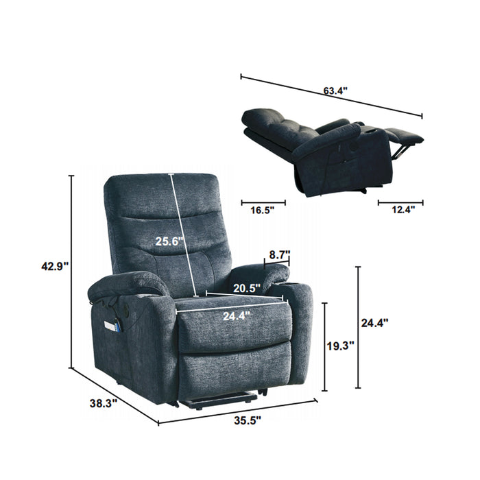 Liyasi Electric Power Lift Recliner Chair Sofa with Massage and Heat