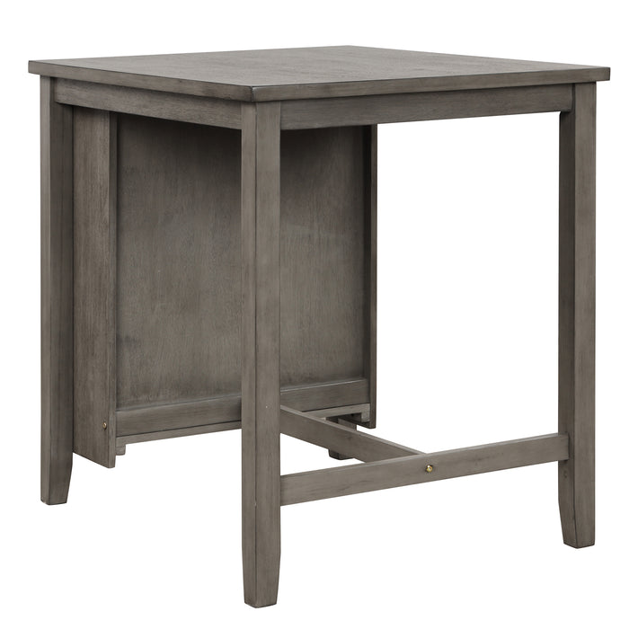 3-Piece Dining Table with Padded Stools - Dark Gray