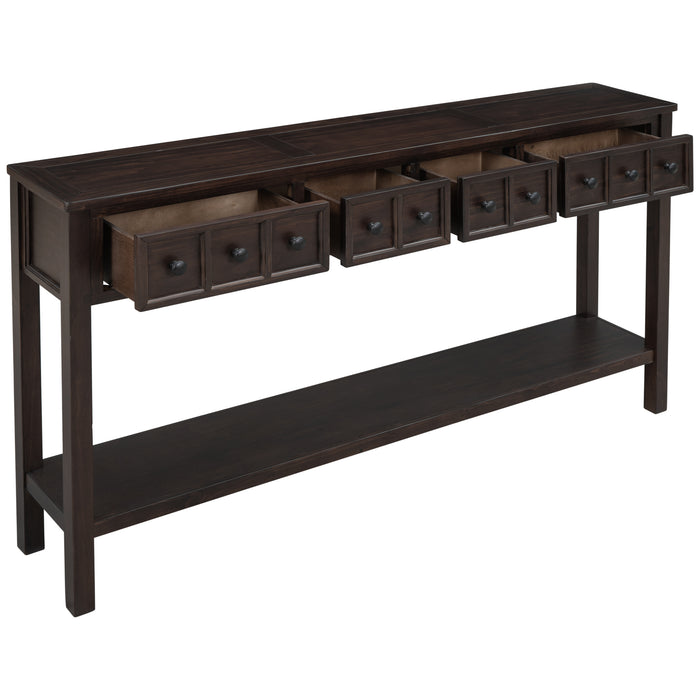 Rustic Entryway Console Table - Espresso