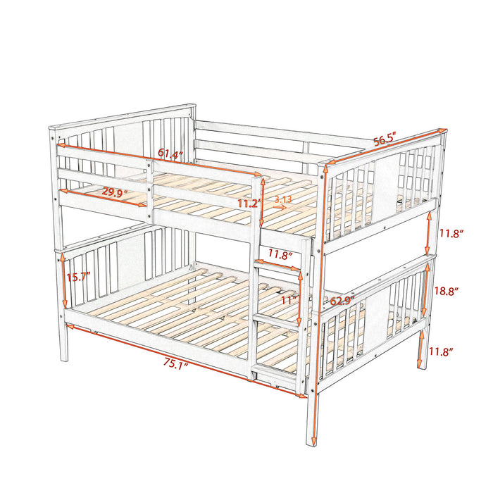 Full over Full Bunk Bed with Ladder  - Espresso