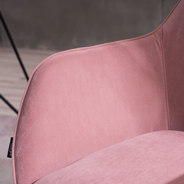 Modern Velvet Home Office Chair - Pink