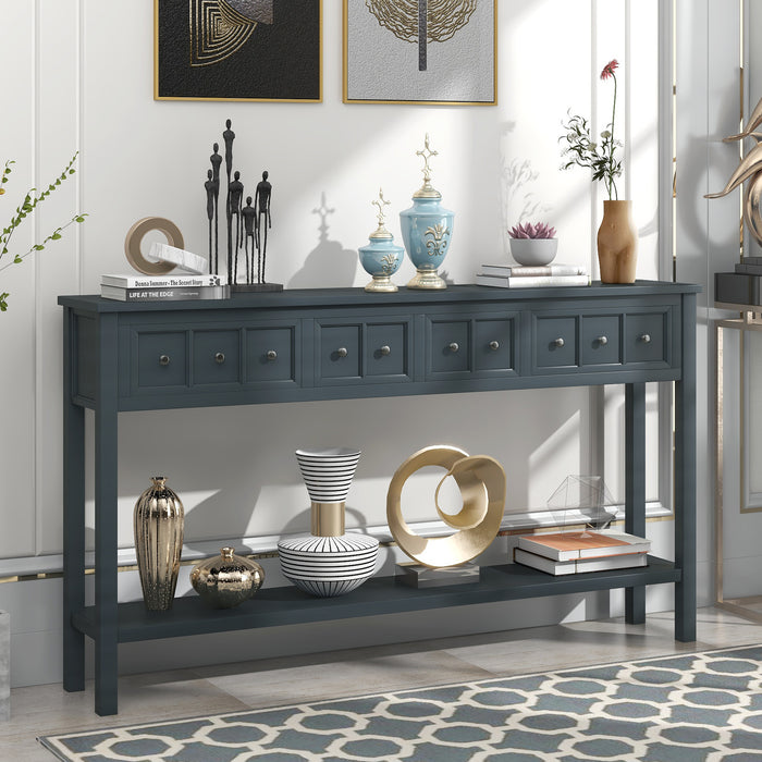 Rustic Entryway Console Table- Navy