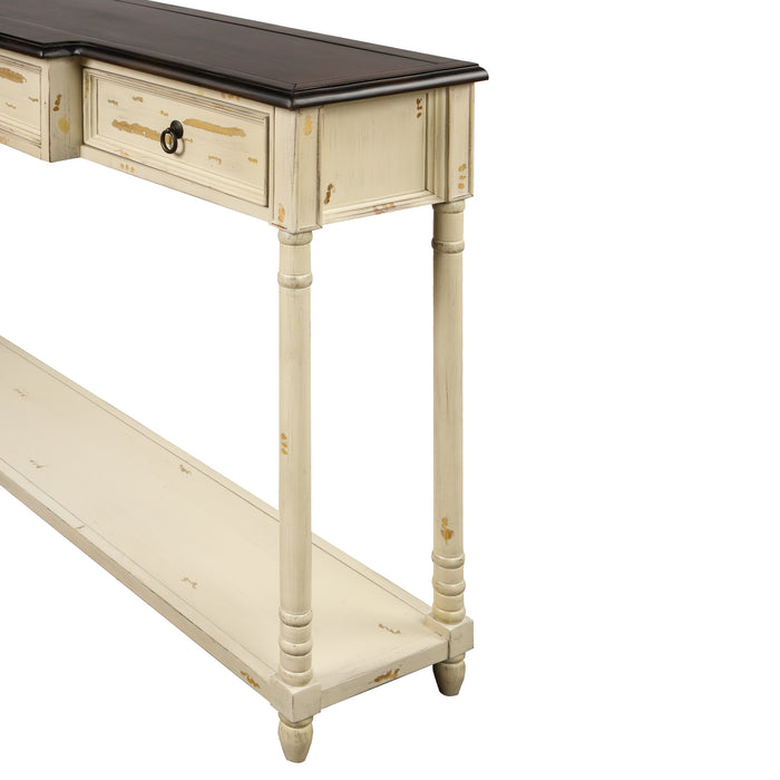 Console Table with Drawers - (Beige)