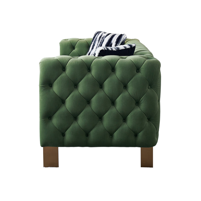 Modern Tufted Backvelvet sofa - Mint Green