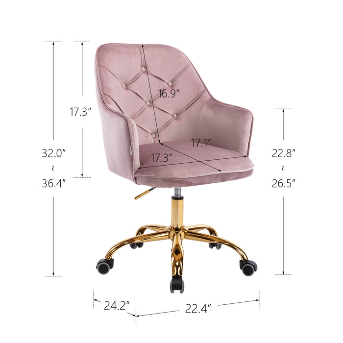  Modern Leisure Office Chair - Light Pink