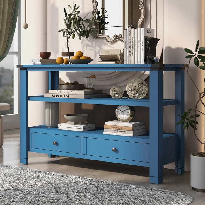 Modern Console Table for Living Room - Navy Blue