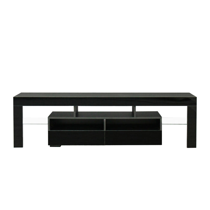 TV Stand Cabinet with 2 Drawers & ,20-color RGB LED lights -Black