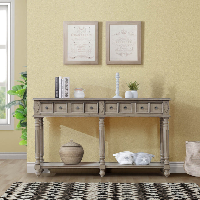 Retro Console Entryway Table - Rustic