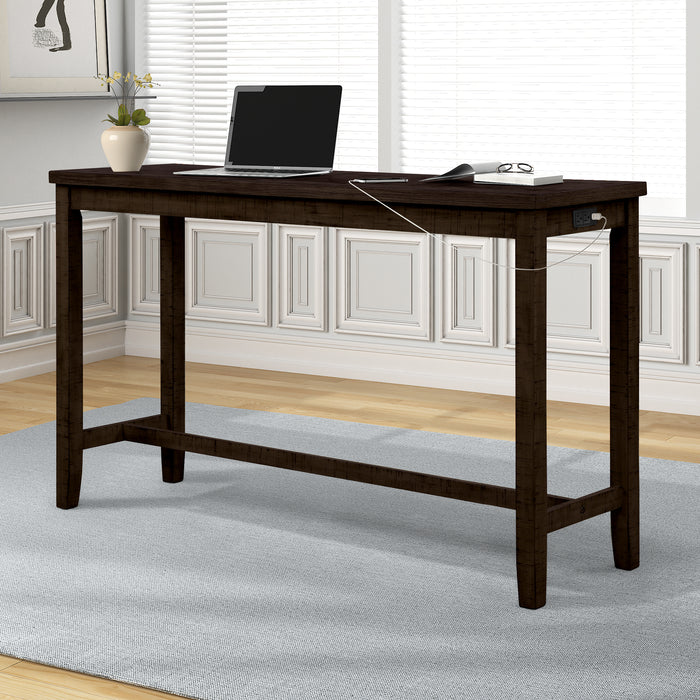 4- Pieces Counter Height Table with Fabric Padded Stools - Brown