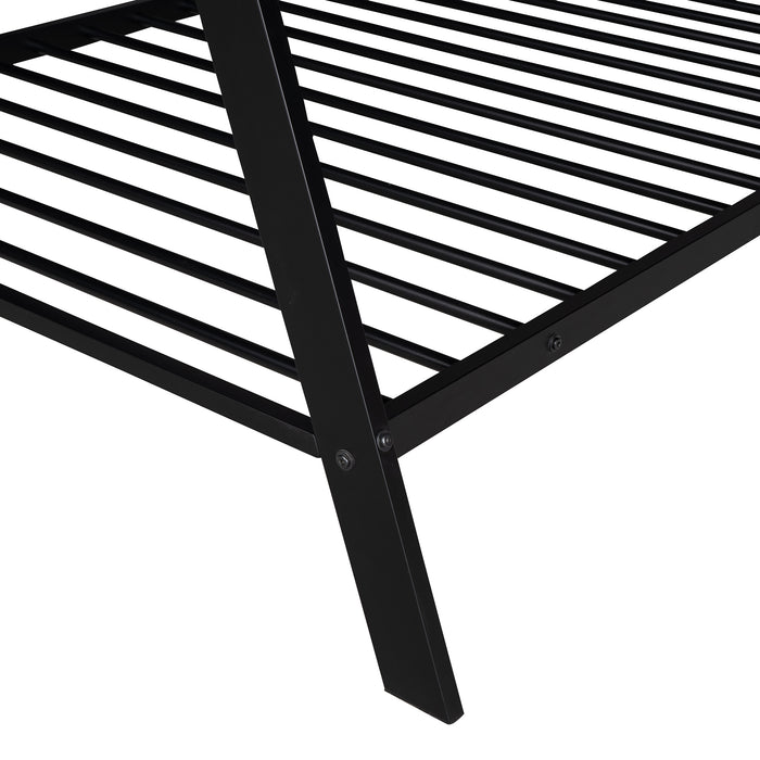 Tent Bed Frame Twin Size, Metal Floor, No Box Spring Needed Black