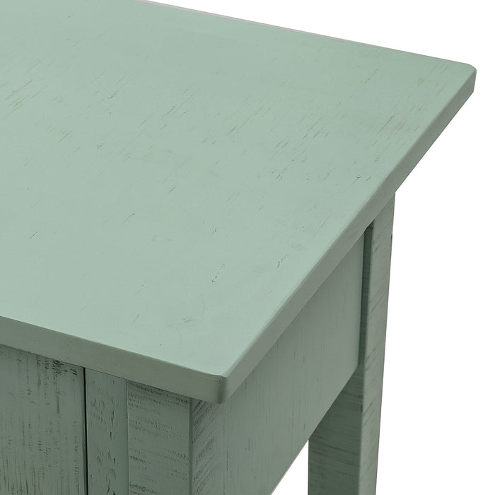 Rustic Brushed Texture Entryway Table - Antique Green