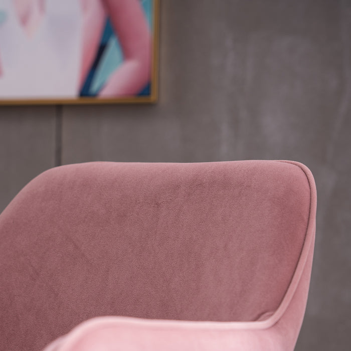 Modern Velvet Home Office Chair - Pink