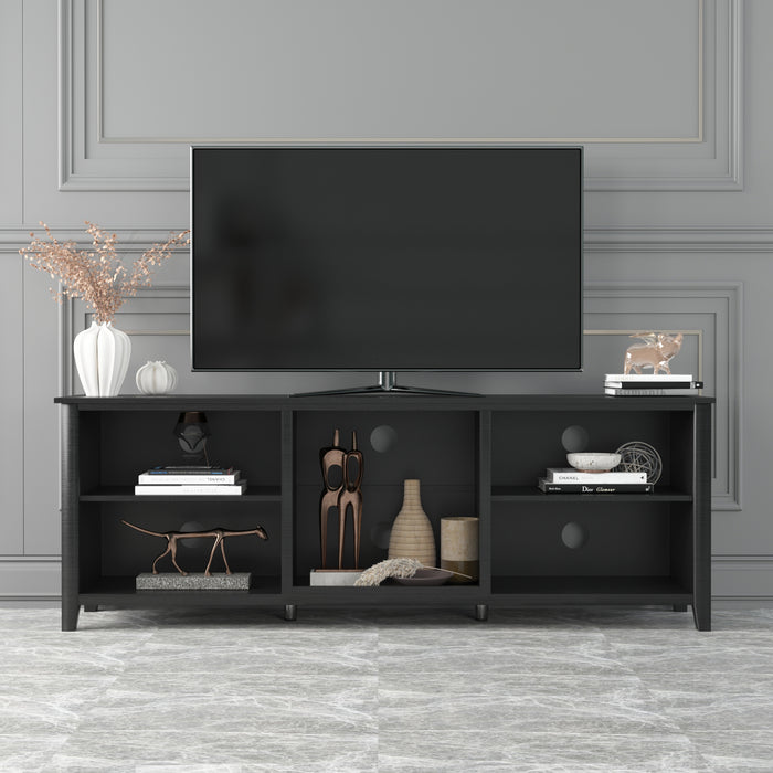 TV Stand Storage Media Console Entertainment Center - Tradition Black