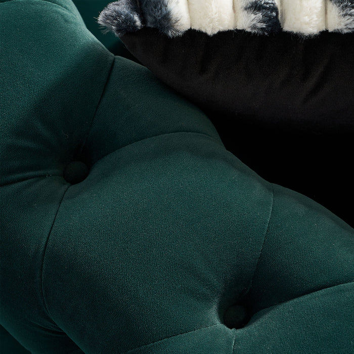 Modern Tufted Back velvet sofa - Green