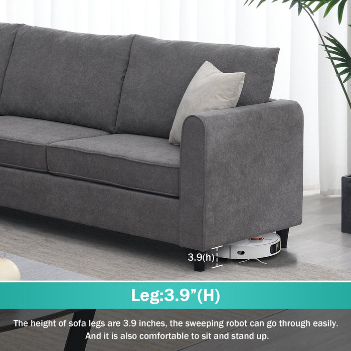 Modern  L Shape Sectional - Grey