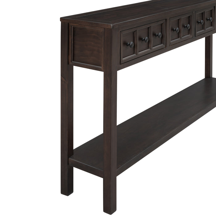 Rustic Entryway Console Table - Espresso