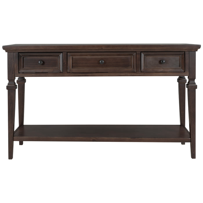 Classic Retro Style Console Table - Espresso