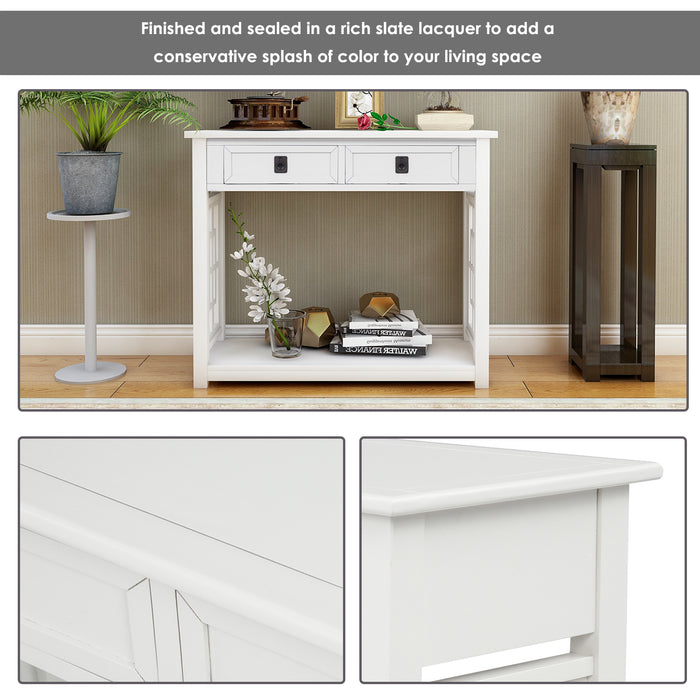 Entryway Accent Sofa Table - White