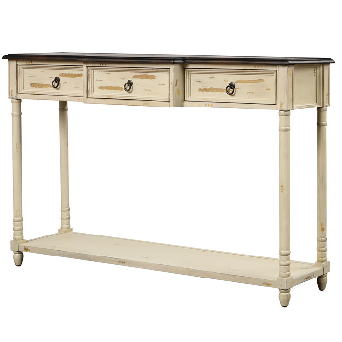 Console Table with Drawers - (Beige)