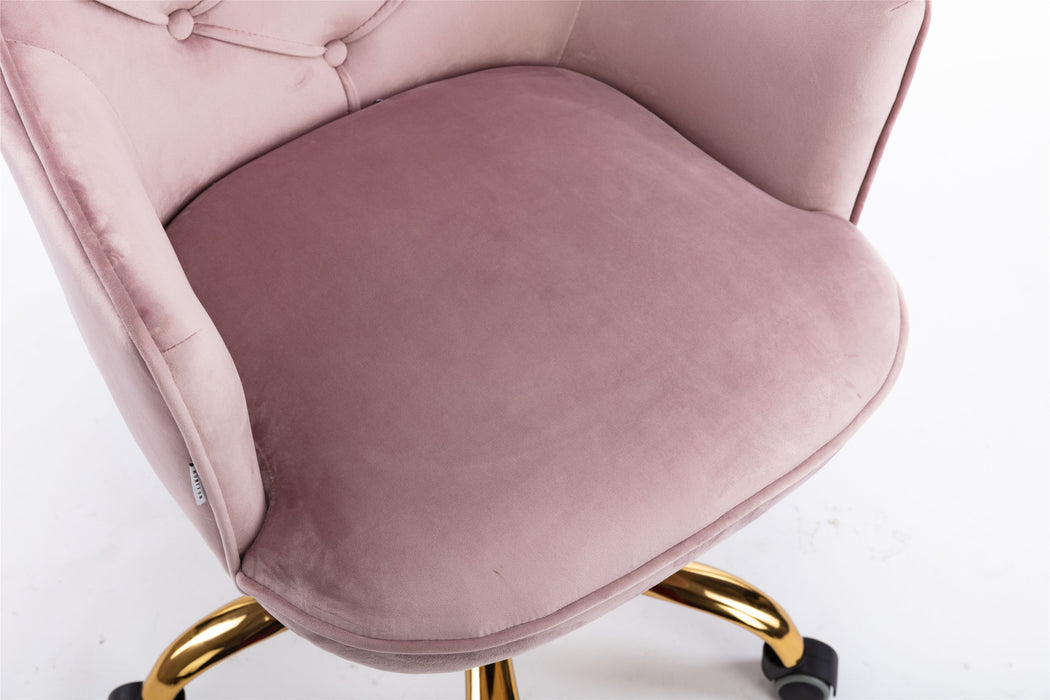  Modern Leisure Office Chair - Light Pink