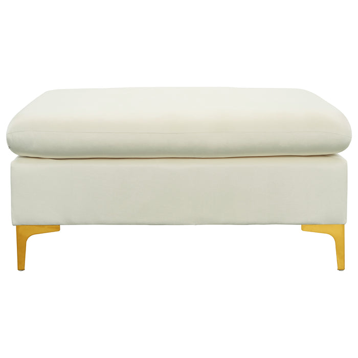 L-Shape Sectional Sofa with Ottoman -Cream