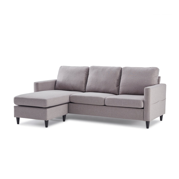 Reversible Sectional Sofa with Handy Side Pocke