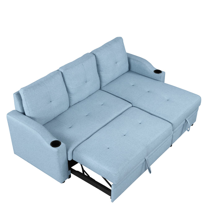 Modern Pull Out Sofa Bed - Blue