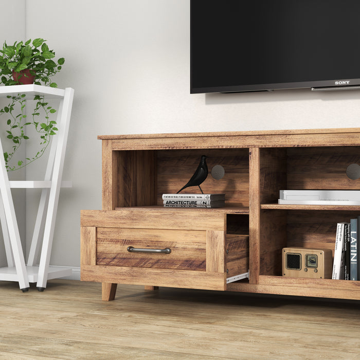 70.08 Inch TV Stand - Yellow Walnut