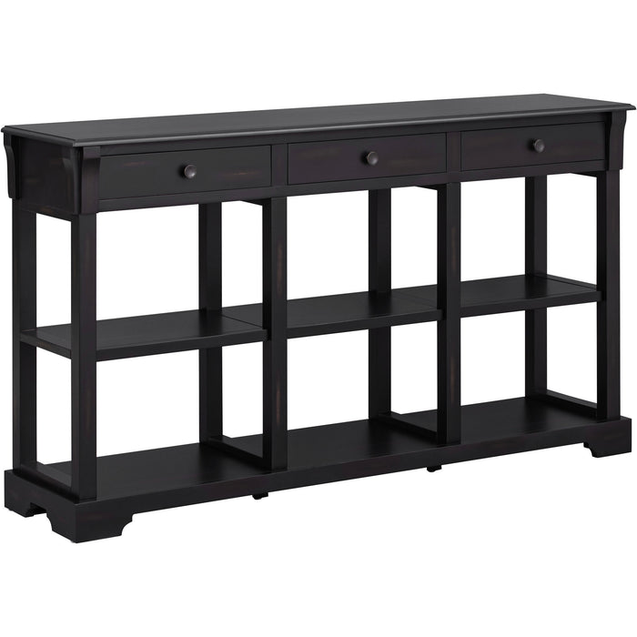 Retro Console Table/Sideboard with Ample Storage - Espresso