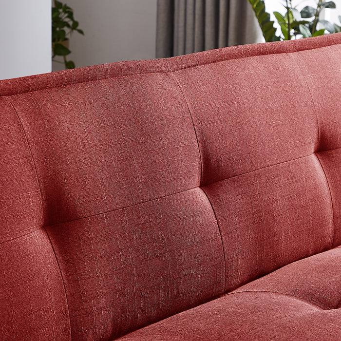 Modern Fabric Futon Sofa（RED ）