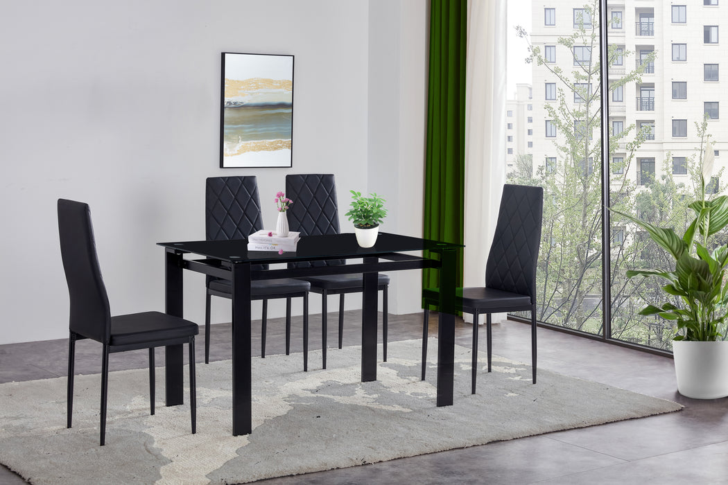 5-piece dining table set - Black