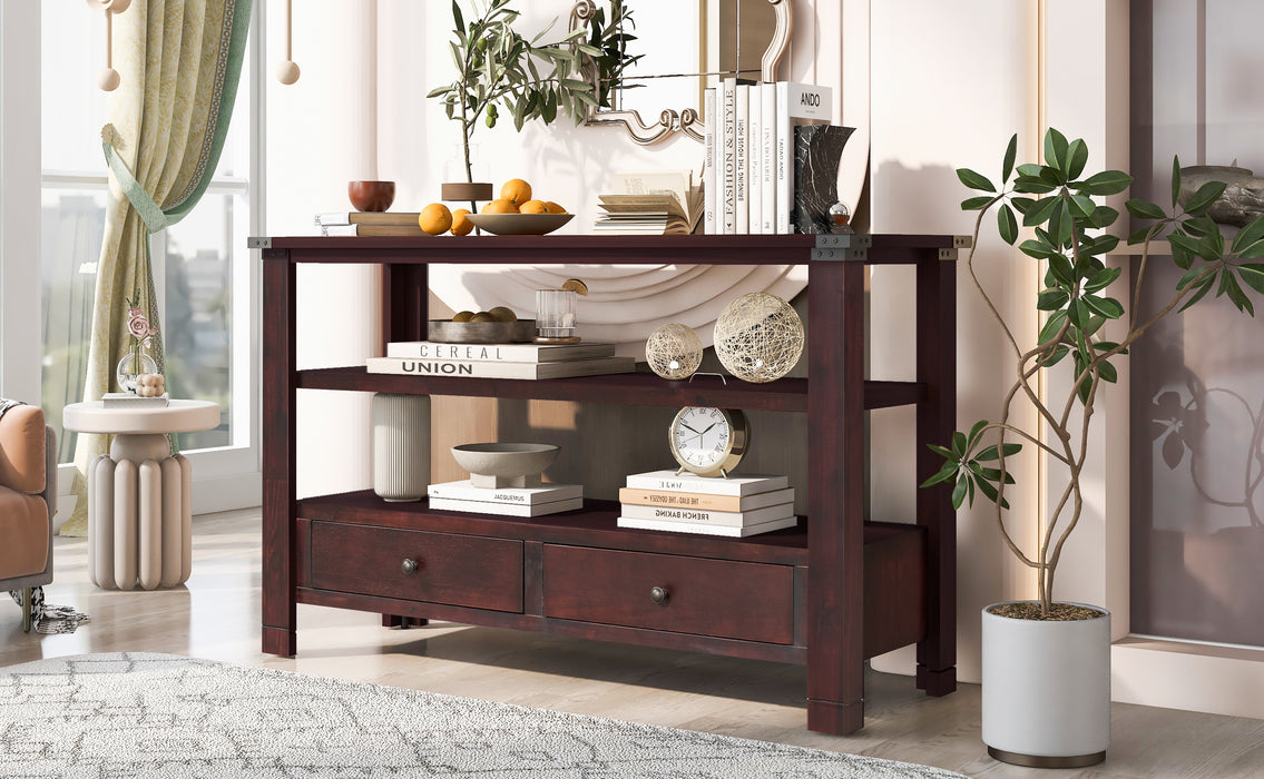 Modern Console Table for Living Room - Espresso