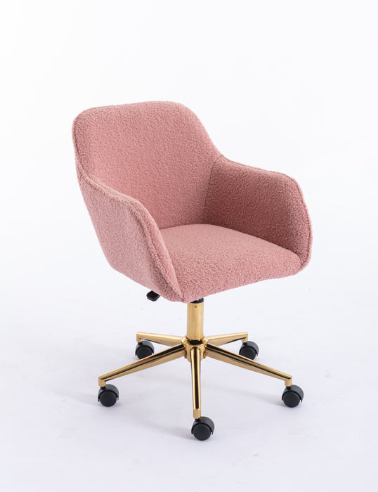 Modern Teddy Fabric Home Office Chair - Pink