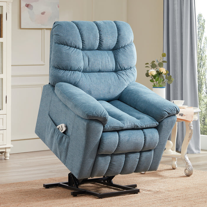 Power Lift Chair with Adjustable Massage and Heating System -Blue