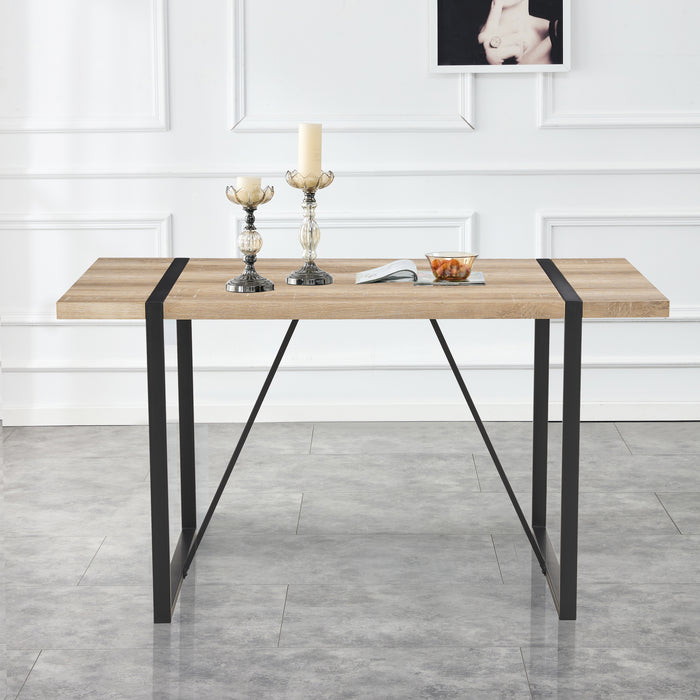 Rustic Industrial Rectangular Wood Dining Table