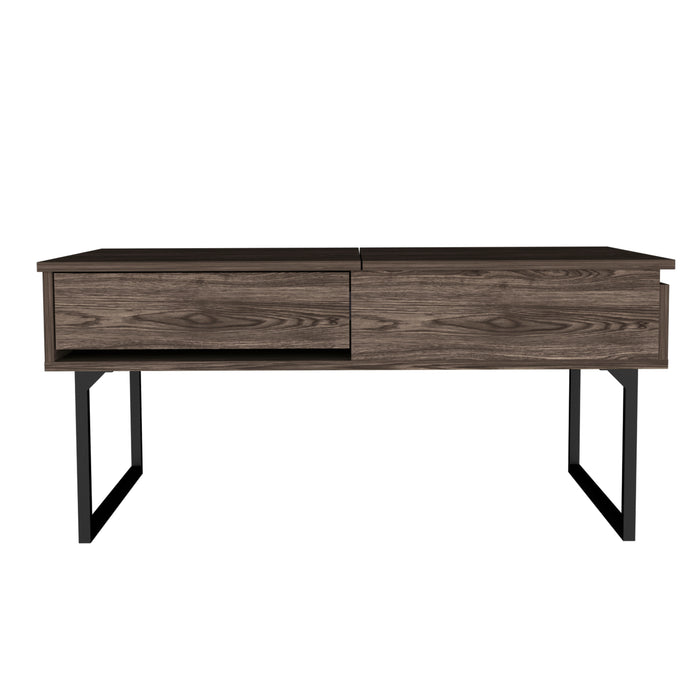 Modern  Lift Top Coffee Table With Drawer - Brown