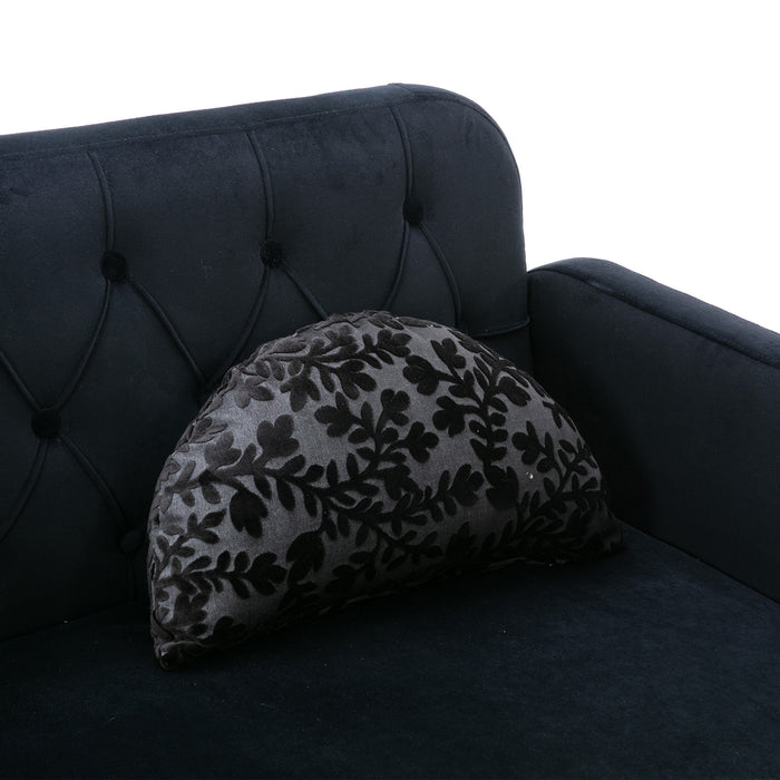 Modern Velvet  Sofa - Black