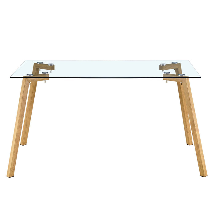 Modern Minimalist Rectangular Glass Dining Table