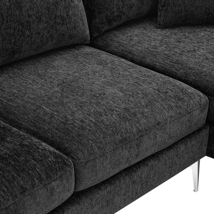 Convertible Sectional Sofa, Modern Chenille L-Shaped